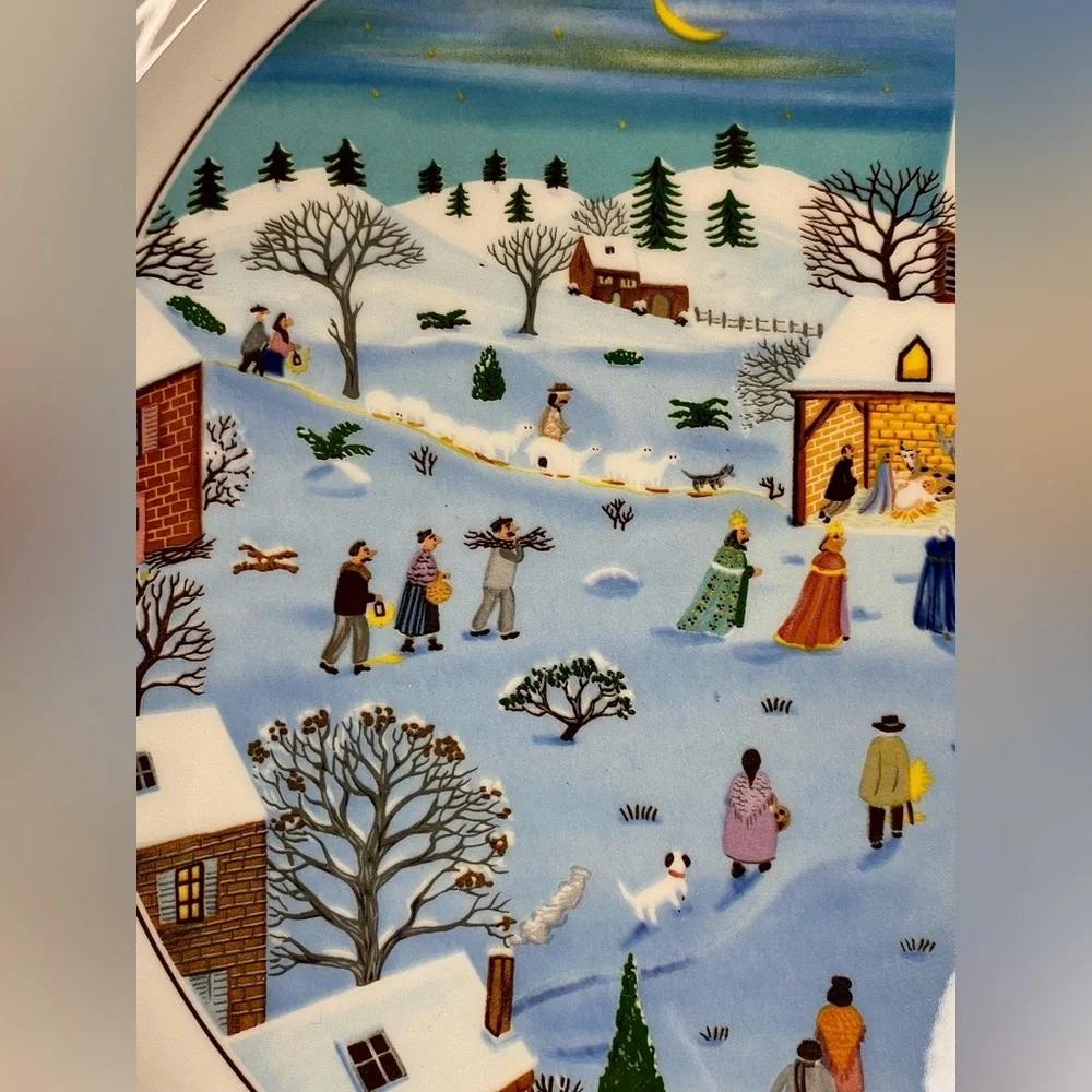 Villeroy & Boch Naif Christmas Snow Scene Charger‎ Plate  Signed Laplau 12
